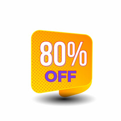 80% Off Sale Discount Tag, Sticker, Label, Sign, Price tag with 80% Percentage off. Special Offer promo design with discount sticker,discount tag,special offer 80%