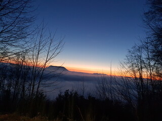 sunset over the river