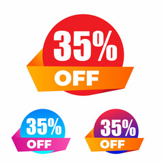 35% Off Sale Discount Tag, Sticker, Label, Sign, Price tag with 30% Percentage off. Special Offer promo design with discount sticker,discount tag,special offer 35%
