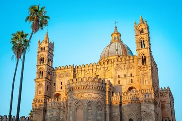 Outdoor kussens the famous palermo cathedral at sunrise © frank peters