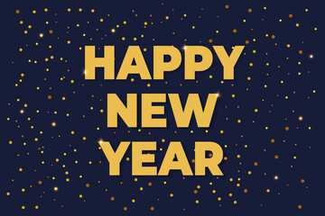 Naklejka na ściany i meble Happy new year vector elegant gold text with light
