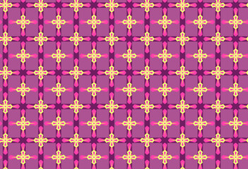 Yellow-red pattern for fabric or wallpaper with open lines and angular pattern