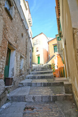 A narrow street in Castelcivita, a small village of the province of Salerno, Italy.