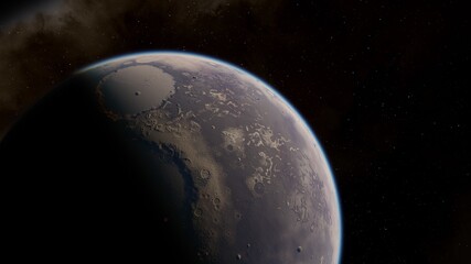 planet suitable for colonization, earth-like planet in far space, planets background 3d render