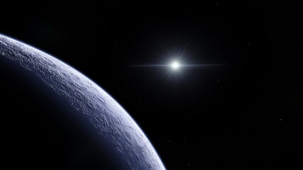 planet suitable for colonization, earth-like planet in far space, planets background 3d render