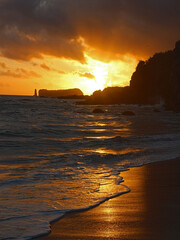 sunset on the beach in Portugal