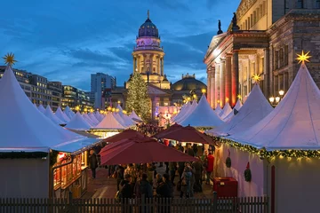 Poster WeihnachtsZauber Gendarmenmarkt (Christmas Market at Gendarmenmarkt) in Berlin, Germany. This is the one of the most popular and amazing Christmas markets of Berlin. © Mikhail Markovskiy