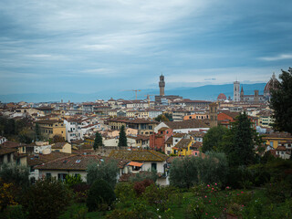 Beautiful Florence Italy view with clouds