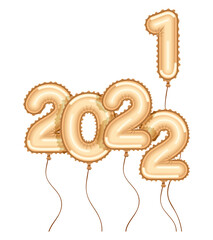 2022 balloons of golden color