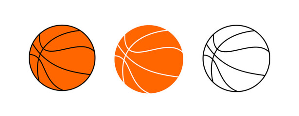Basketball balls vector. Outline of the basketball ball.