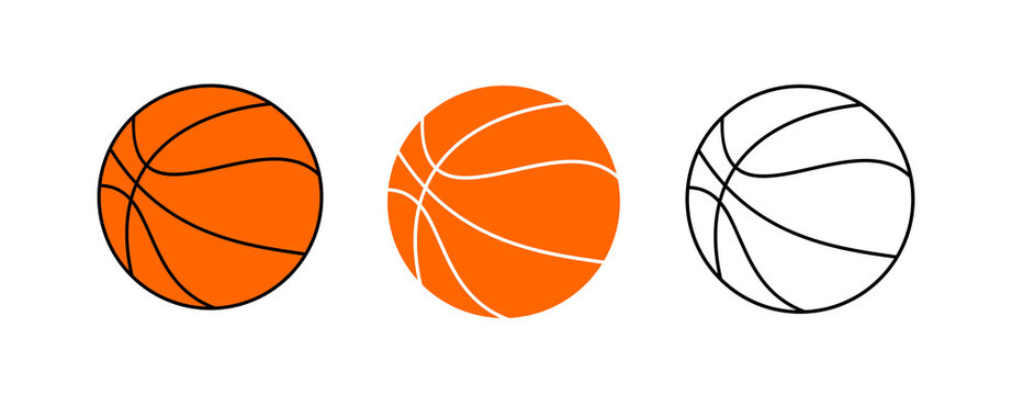 Basketball balls vector. Outline of the basketball ball.