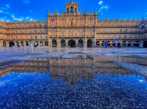 Plaza Mayor of Salamanca in Spain.