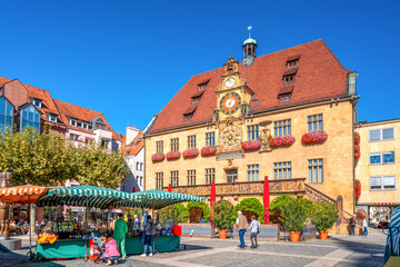 Rathaus und Markt, Heilbronn, Baden-Württemberg, Deutschland 