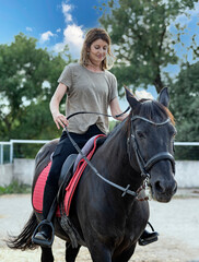 riding girl and horse