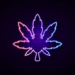 CBD Cannabis Marijuana Pot Hemp Leaf with Line Art style Logo