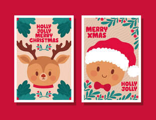 merry xmas designs with characters