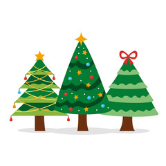 three christmas trees