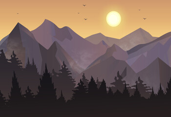 Mountains evening landscape