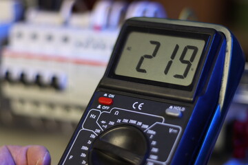 Multimeter, for calculating the parameters of the electric current in the control panel.