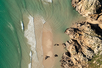 The clear waters of Pedn Vounder beach, West Cornwall, UK