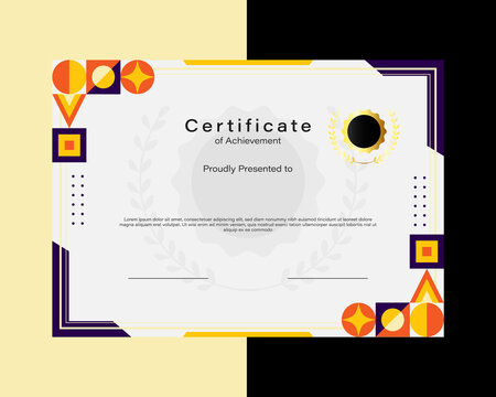 Modern geometric graduation certificate border template design