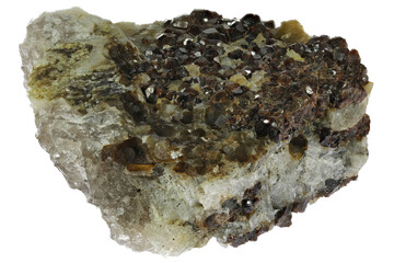 garnet from Steli Mine, Tveit, Norway isolated on white background