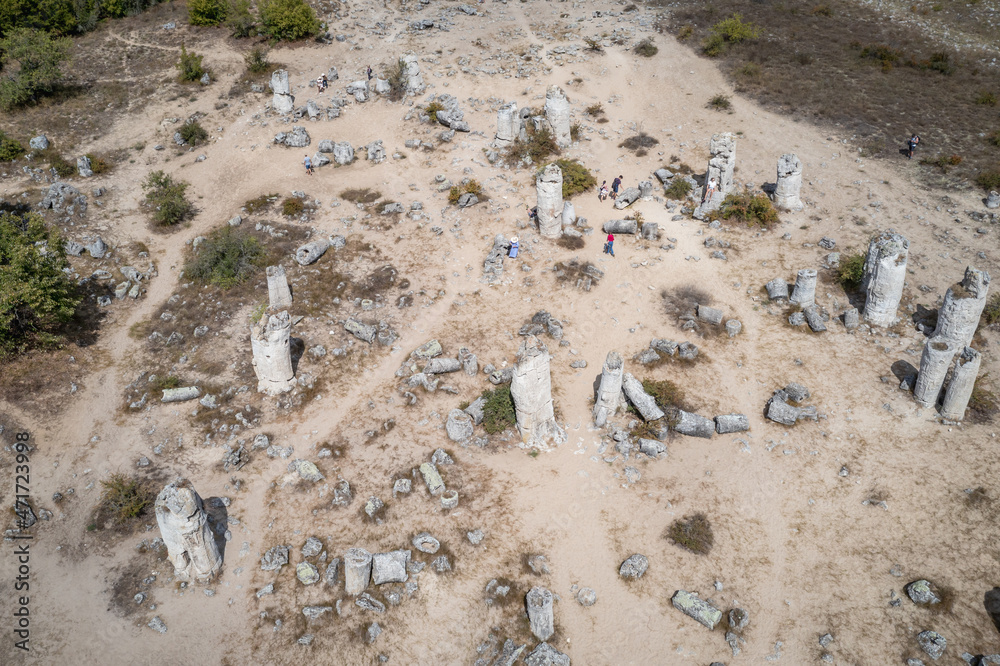 Canvas Prints Drone photo of Pobiti Kamani - natural phenomenon called Stone Forest in Bulgaria