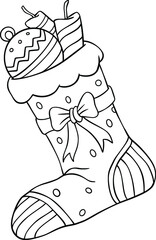 Christmas Sock Coloring Page