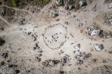 Stone circle in Pobiti Kamani - natural phenomenon called Stone Forest in Bulgaria