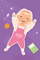 happy blond girl