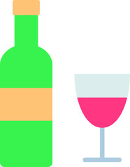 food icons wine glass and glass