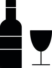 food icons wine glass and glass