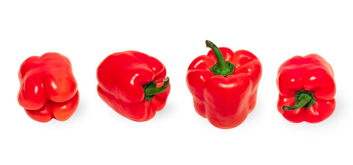 Red mellow paprika on white background