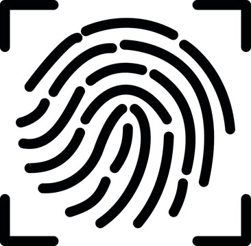 cyber security icons finger print and security