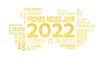 Fototapeta premium neujahrskarte mit vielen guten wünschen für das jahr 2022