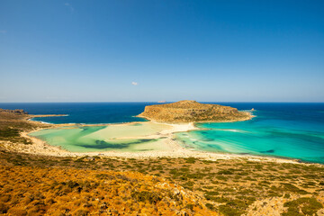 Fototapeta na wymiar amazing view of Balos bay, Gramvousa Crete, Greece