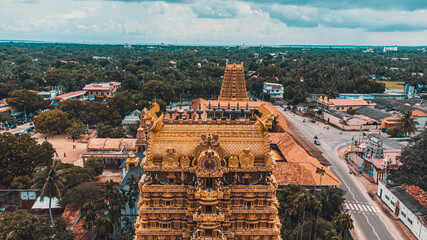Złota hinduska świątynia, widok z góry.