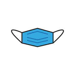 Medical mask icon. Simple vector illustration on a white background