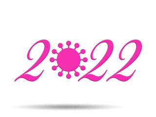2022, Coronavirus, symbolische Darstellung in einer Illustration