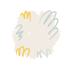 Banner or cloud for text, background with empty space. Hand drawn header, ribbon, frame. Vector design decoration.