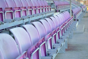 Fototapeta premium empty chairs on stadium, covid restrictions