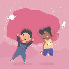 interracial kids couple