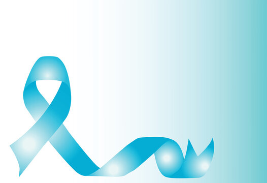 Vector Design Of Blue Ribbon. Symbol Of Medical Awareness