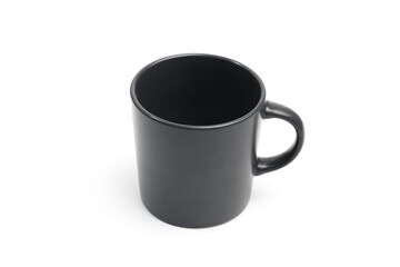 black matte mug on white background .