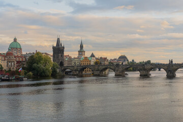 Charles bridge Prague. Vltava river Prague. Prague city. 