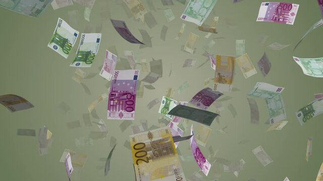 Euro currency falling in slow motion