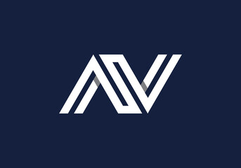 Minimalist Logo Design of Letter AV illustration for your business. Initial logo design, geometric logo. Creative Modern Monogram alphabet. - obrazy, fototapety, plakaty
