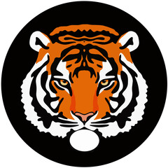 illustration of a tiger or a wild cat with huge claws and fangs. A bloodthirsty predator before hunting a victim. An idea for a tattoo. a relative of a lion, cougar, leopard or cheetah