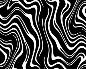 Full seamless wallpaper for zebra and tiger stripes animal skin pattern. Black and white design for textile fabric printing. Fashionable and home design fit.