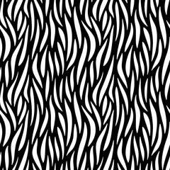 Naklejka na ściany i meble Full seamless wallpaper for zebra and tiger stripes animal skin pattern. Black and white design for textile fabric printing. Fashionable and home design fit.